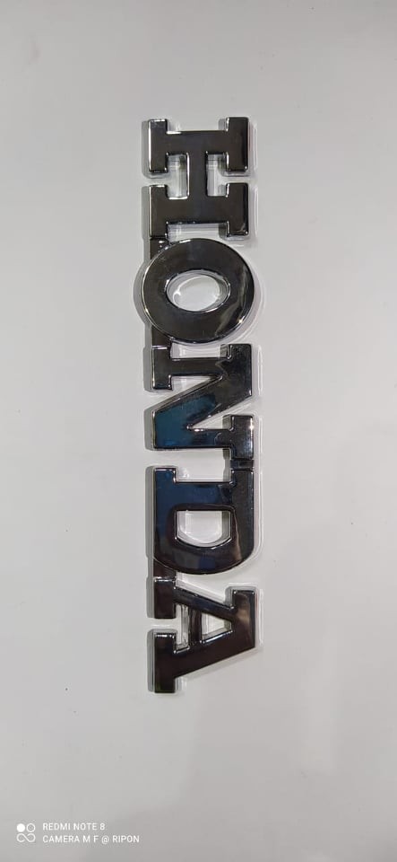 Car Monogram Logo HONDA Silver