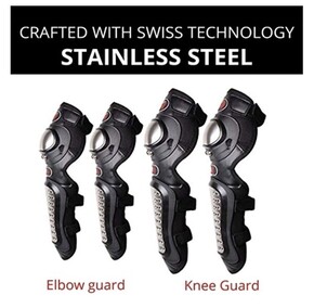 Pro Biker Stainless Steel Knee Shin Guards Elbow Guards