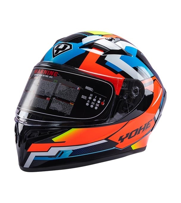 Helmet Yohe 978-2-31B-Black Red Flue Blue Glossy
