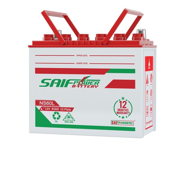 NS60 60L - 13-Plate-45 AH - Saif Power Battery for Light Vehicle Purpose