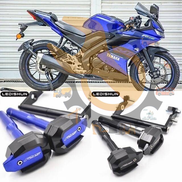 Motorcycle Frame Crash Pads Engine Case Sliders Protector-Black & Blue