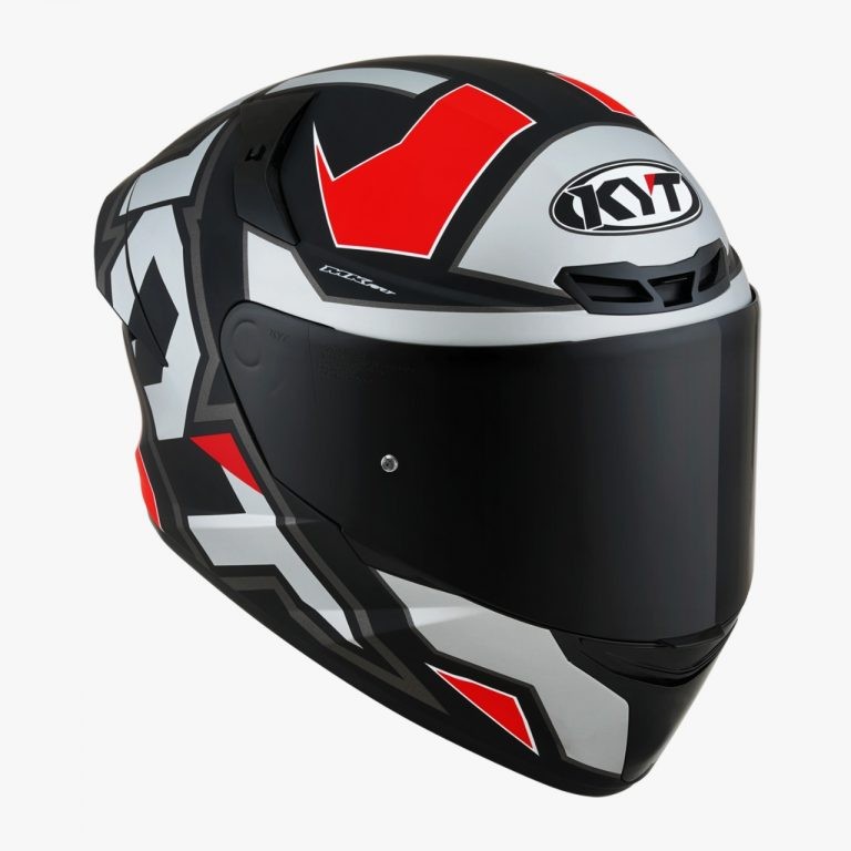 KYT TT Course Matt Grey Red Helmet