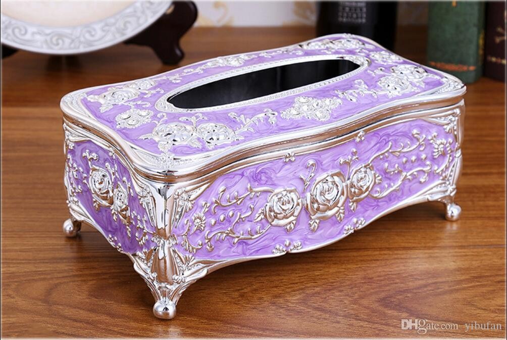 Luxury E Style Tissue Box Fashion High Grade Home Office KTV Hotel Car Facial Tissue Box Case Holder