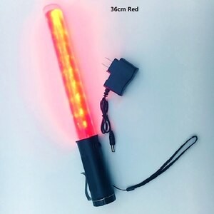 36CM Length Outdoor Rechargeable Traffic Baton Fire Control Fluorescent Rod LED Police Safety Command Stick