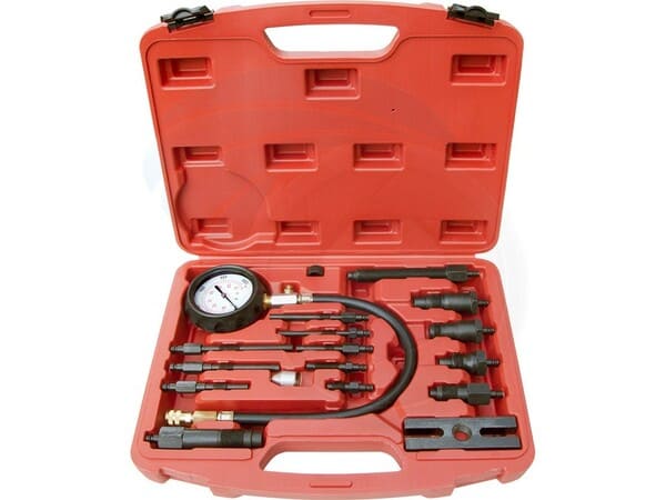 17pcs Professional Diesel Engine Cylinder Compression Tester 1000PSI - Automotive Tools