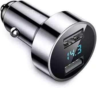 Fast Car Charger, 3.4A Duel USB Fast Charging Car Charger Socket for All USB Supported Smartphones and Tab with a Cable