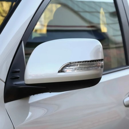 Carbon Fiber Rear View Mirror Collision Cover Trim Fit for 2010-2018 Toyota Land Cruiser Prado