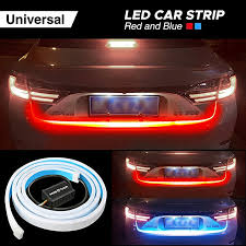 Doofoto 120cm Car Trunk Tail Strip Light LED Flowing Brake Running Turn Signal Lamp 7 Colors Flexible Strip Universal Waterproof