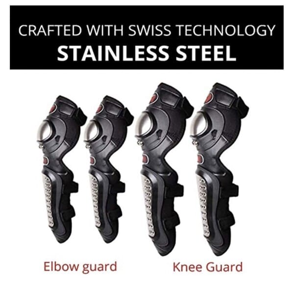 Pro Biker Stainless Steel Knee Shin Guards Elbow Guards
