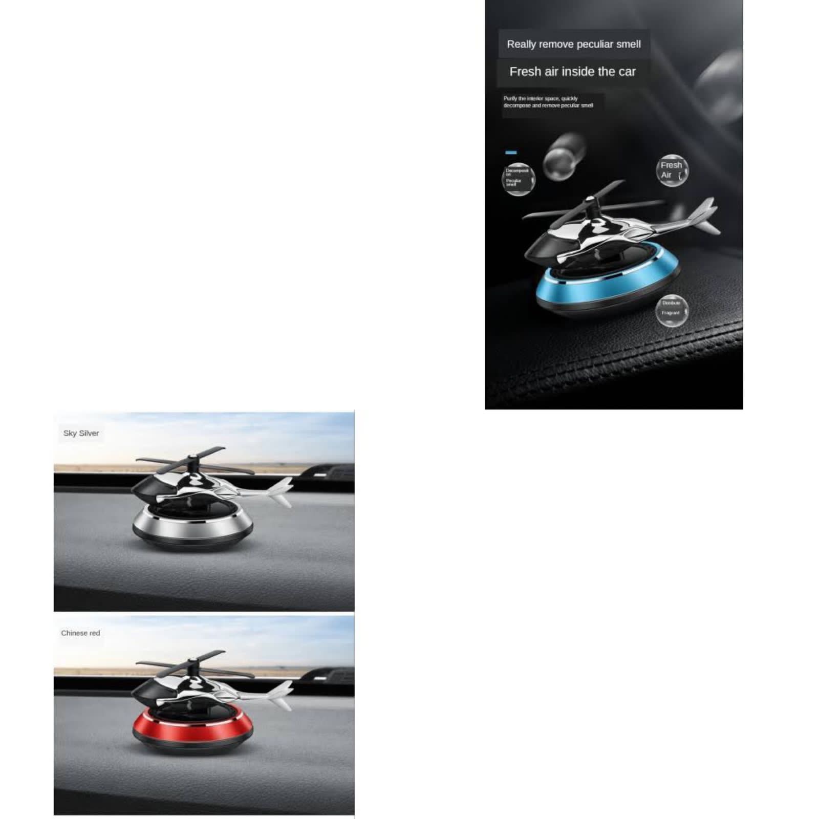 Solar Powered Rotating Helicopter Aromacure Furnishing Air Freshener